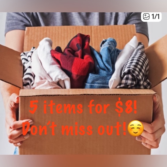 Other - 5 pc mystery box USED Assorted Clothing Bundle adult/kids clothes, great deal!